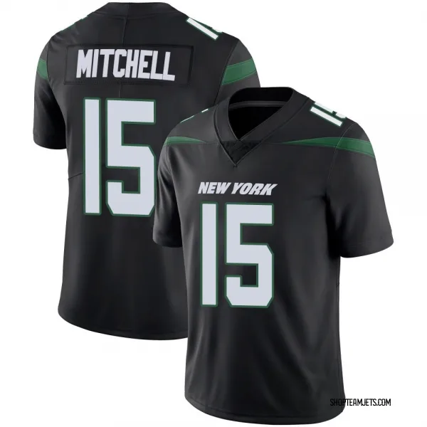 Men's Adonai Mitchell New York Jets Limited Black Stealth Vapor Jersey