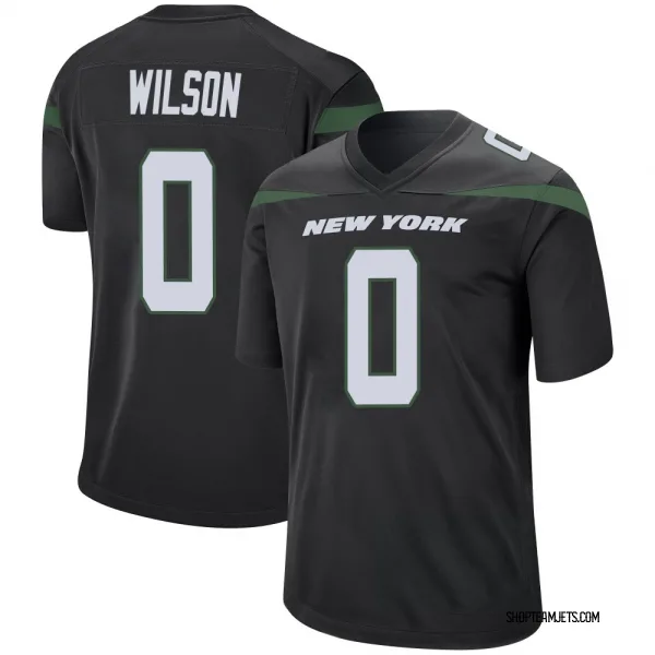 Men's Chase Wilson New York Jets Game Black Stealth Jersey
