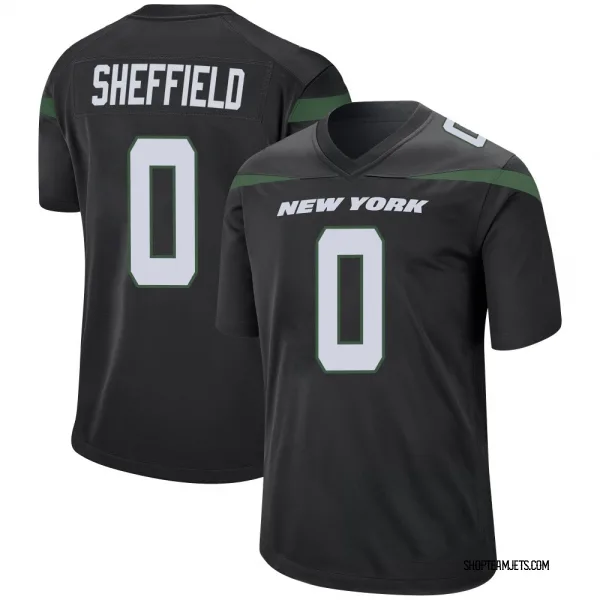 Men's DT Sheffield New York Jets Game Black Stealth Jersey