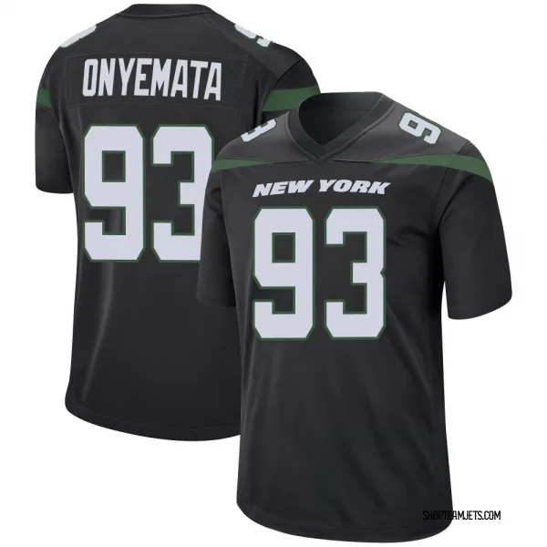 Men's David Onyemata New York Jets Game Black Stealth Jersey