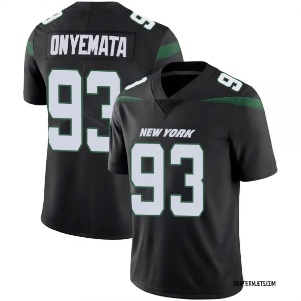 Men's David Onyemata New York Jets Limited Black Stealth Vapor Jersey