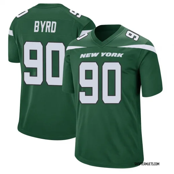Men's Dennis Byrd New York Jets Game Green...