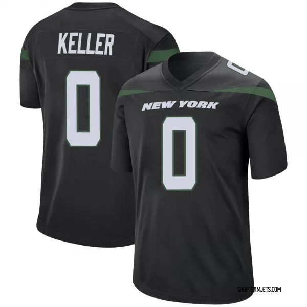 Men's Jaden Keller New York Jets Game Black Stealth Jersey