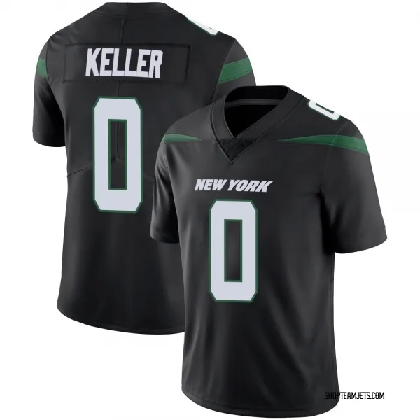 Men's Jaden Keller New York Jets Limited Black Stealth Vapor Jersey