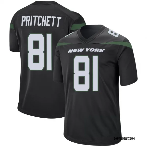 Men's Jamaal Pritchett New York Jets Game Black Stealth Jersey