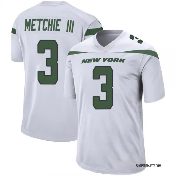 Men's John Metchie III New York Jets Game White Spotlight Jersey