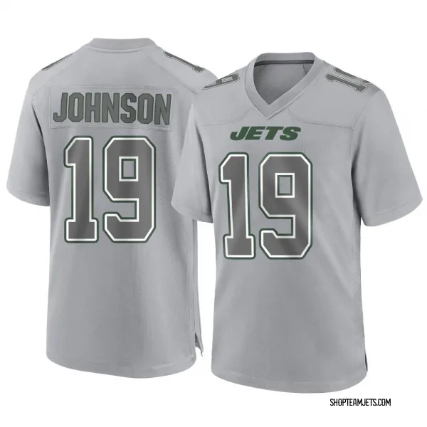 Men's Keyshawn Johnson New York Jets Game Gray Atmosphere Fashion Jersey