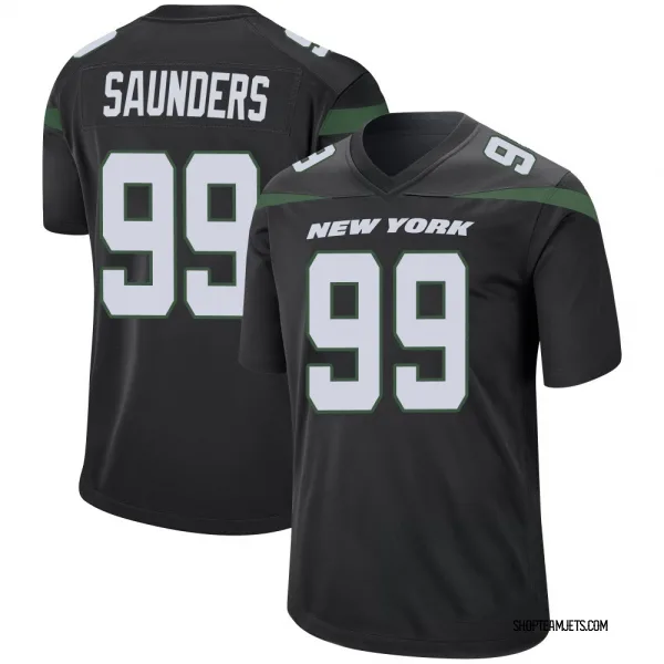 Men's Khalen Saunders New York Jets Game Black Stealth Jersey