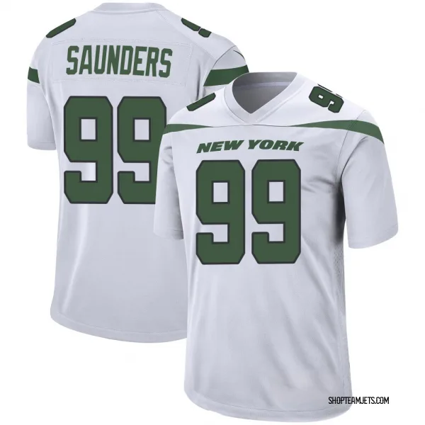 Men's Khalen Saunders New York Jets Game White Spotlight Jersey
