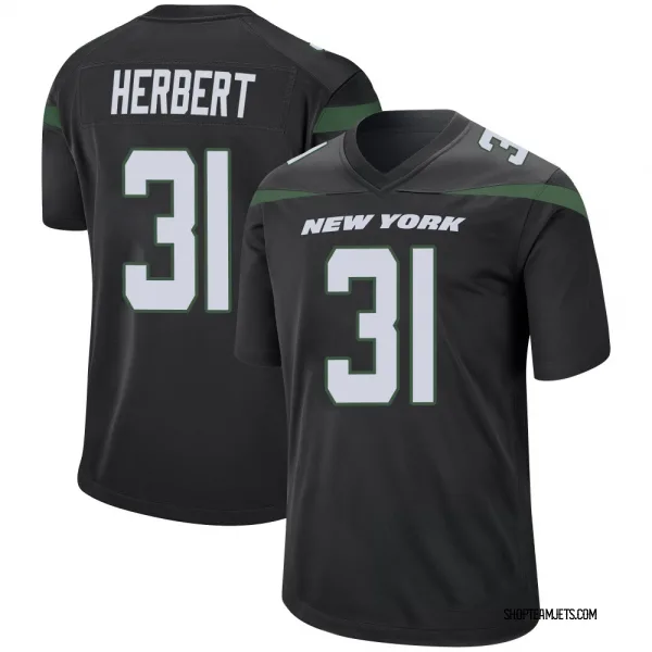 Men's Khalil Herbert New York Jets Game Black Stealth Jersey