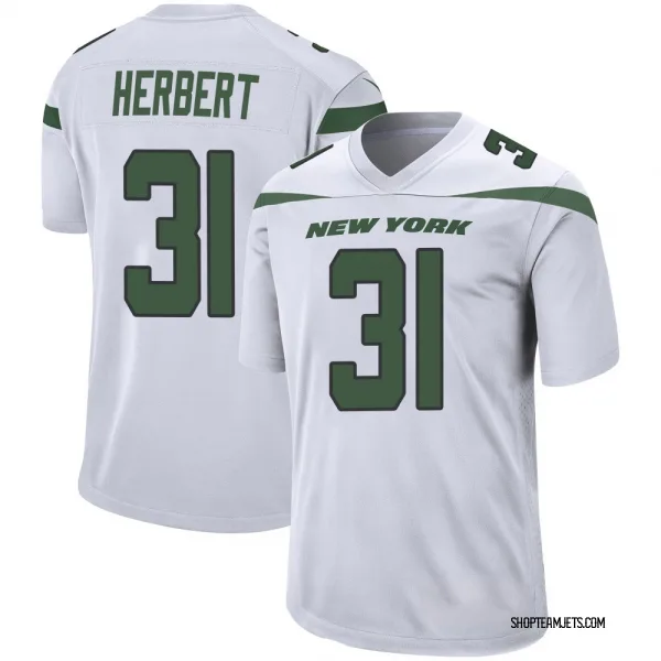 Men's Khalil Herbert New York Jets Game White Spotlight Jersey