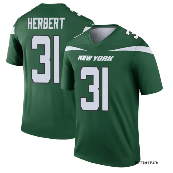 Men's Khalil Herbert New York Jets Legend Green Gotham Player Jersey