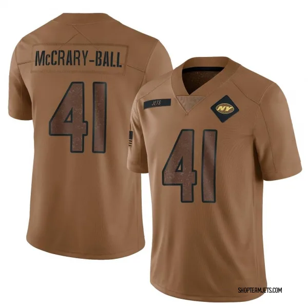 Men's Marcelino McCrary-Ball New York Jets Limited Brown 2023 Salute To Service Jersey