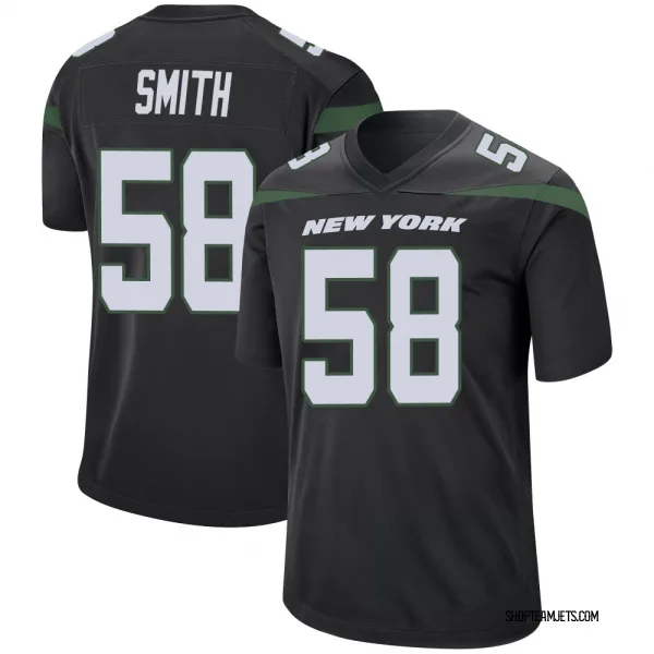 Men's Mazi Smith New York Jets Game Black Stealth Jersey