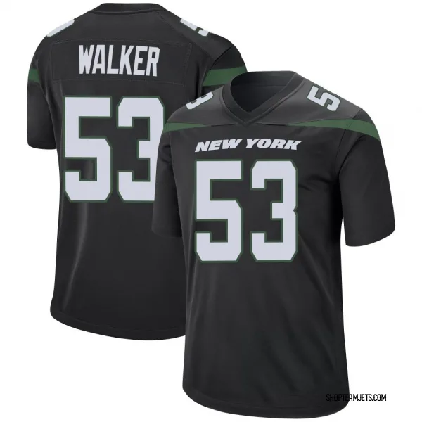 Men's Mykal Walker New York Jets Game Black Stealth Jersey