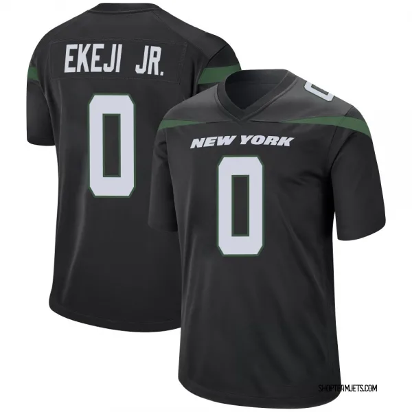 Men's Paschal Ekeji Jr. New York Jets Game Black Stealth Jersey