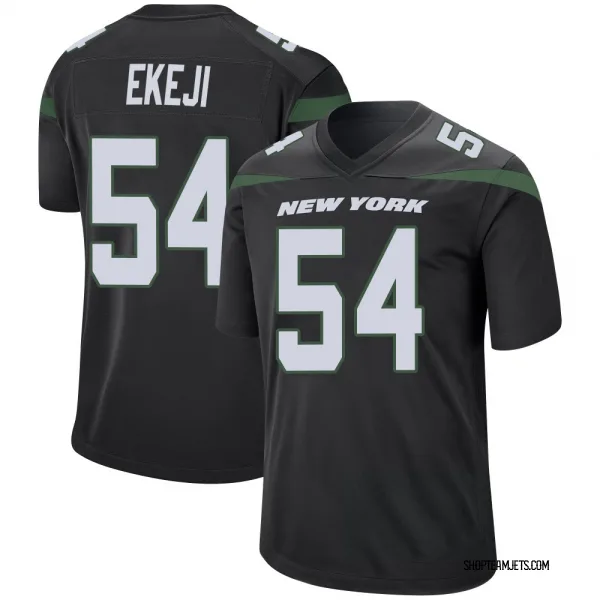 Men's Paschal Ekeji New York Jets Game Black Stealth Jersey