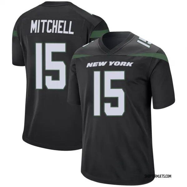 Youth Adonai Mitchell New York Jets Game Black Stealth Jersey