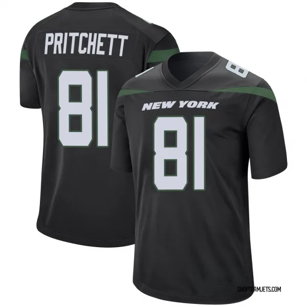 Youth Jamaal Pritchett New York Jets Game Black Stealth Jersey
