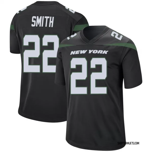 Youth Keidron Smith New York Jets Game Black Stealth Jersey