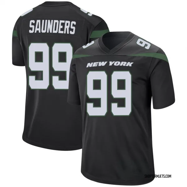 Youth Khalen Saunders New York Jets Game Black Stealth Jersey