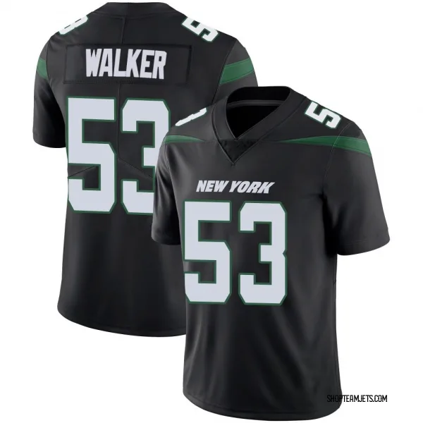 Youth Mykal Walker New York Jets Limited Black Stealth Vapor Jersey